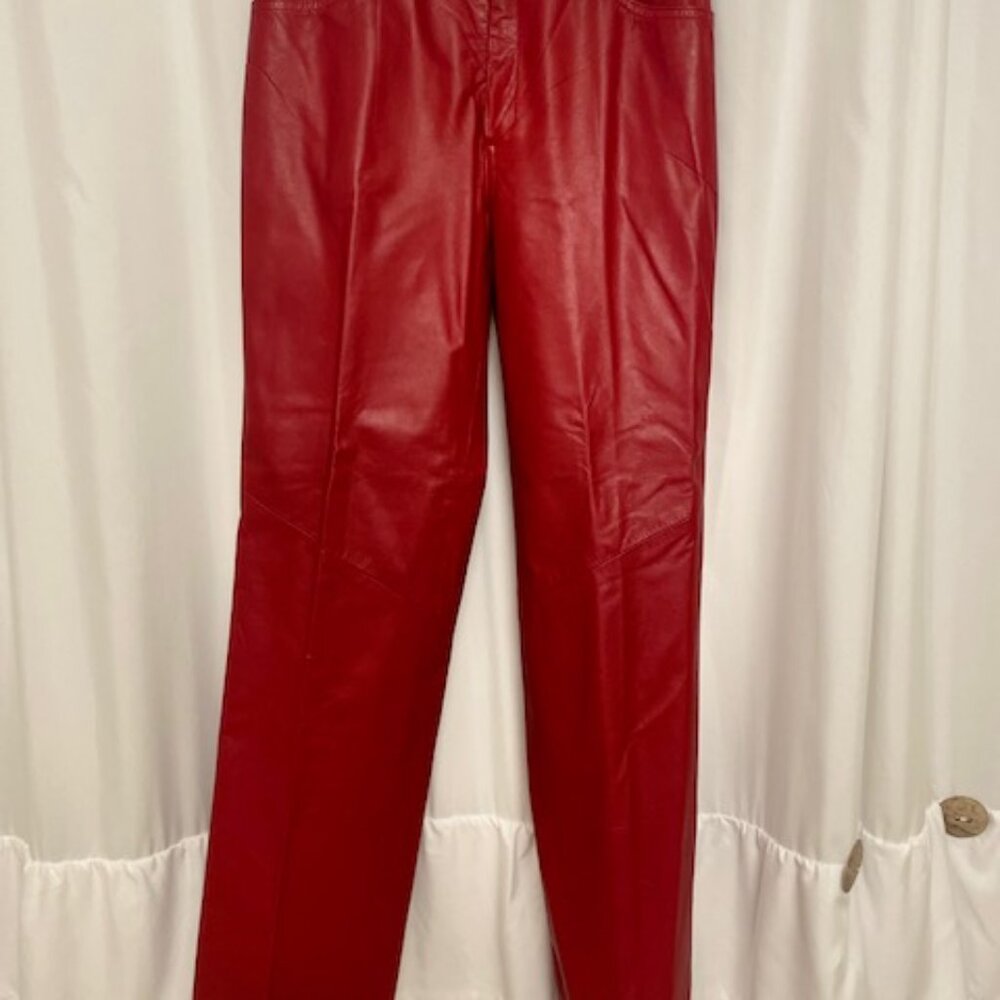 Rare Red Leather Pants - Size 6